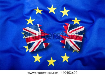 Flags of the United Kingdom and European Union.