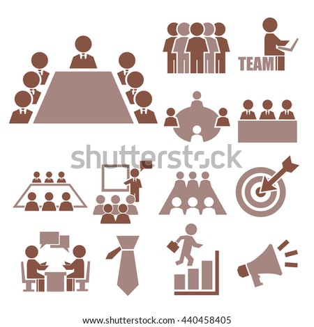 conference, business icon set