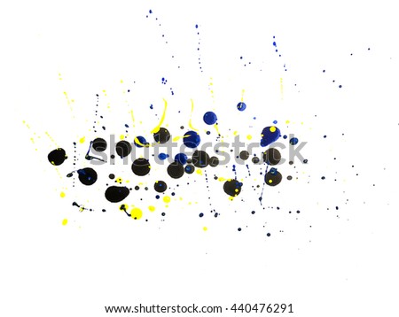 Set of colorful watercolor hand painted splashes  on white background