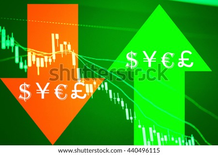 Stock market chart. Business graph background. Forex trading business concept in color