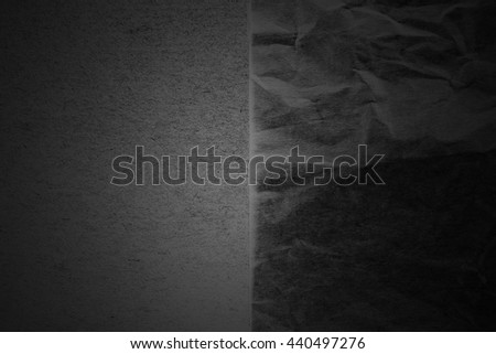 Dark paper creased with light texture background