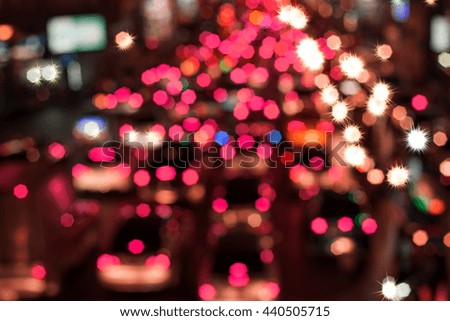 blurred backgrounds of bokeh from car light on the traffic road .