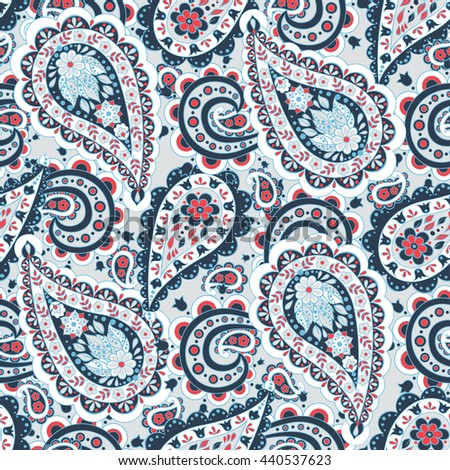 Paisley floral seamless pattern