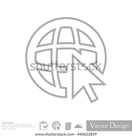 Globe (go to web), web line icon. Vector design