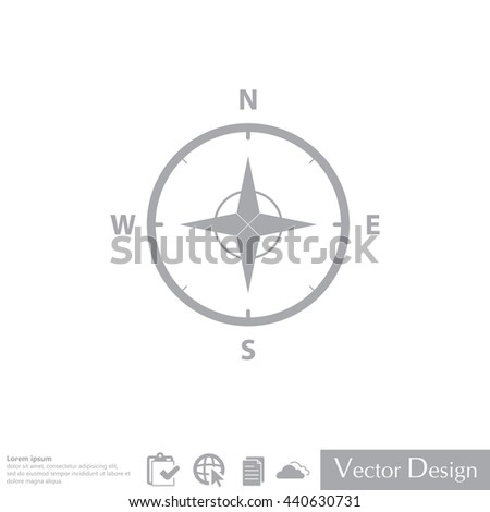 Compass Icon in the flat style. vector