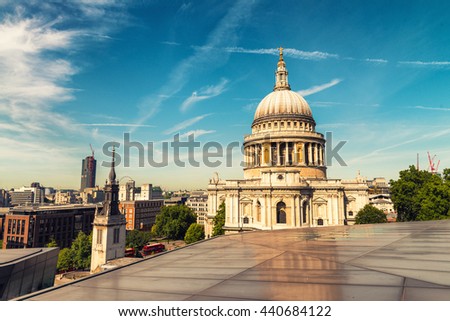 Beautiful view of St Paul Cathedral in London.