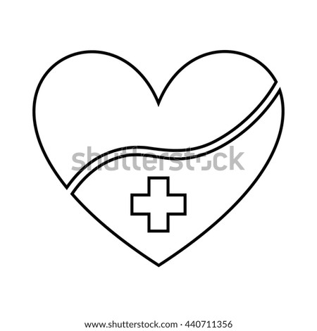 Healthy heart symbol isolated icon design