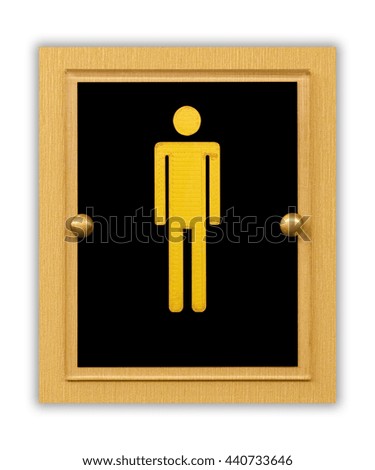 restroom signs with male symbol.