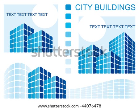 Abstract architectural composition of city skyscrapers