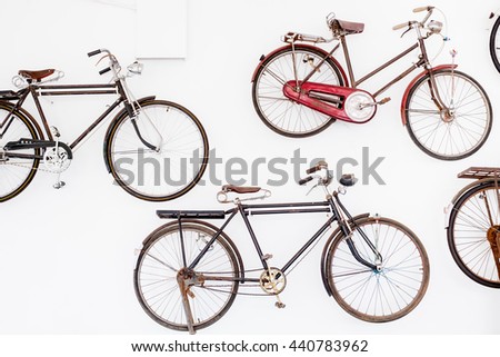 Retro styled image of a nineteenth century bicycle isolated on a