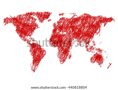 Sketchy doodle World map vector illustration