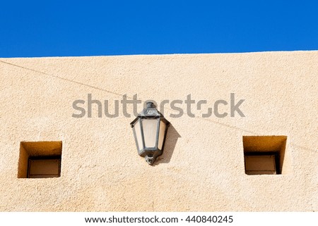   and abstract background in oman old streetlamp in the wall
