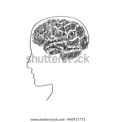 Vector simple brain, thinking concept
