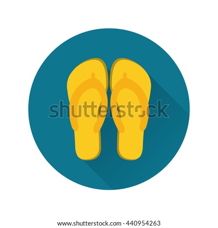 Summer design. sandals over circle icon. vector graphic 