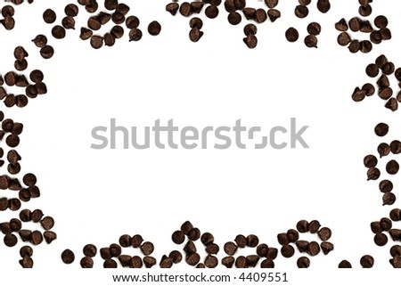 tasty chocolate chips on a white background Royalty-Free Stock Photo #4409551