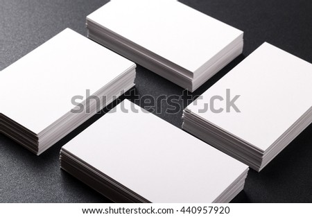 Photo of business cards. Template for branding identity. For graphic designers presentations and portfolios