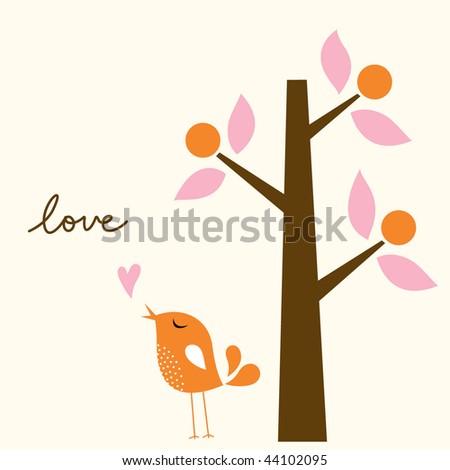 bird love card