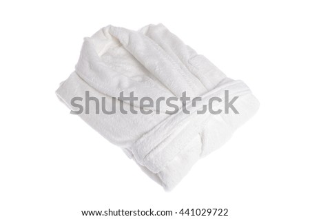 white bathrobe on white background Royalty-Free Stock Photo #441029722