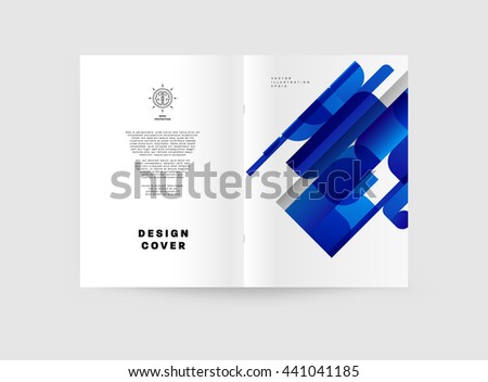 Geometric Cover Background, Brochure Template Layout for Annual Report or Magazine Design. A4 Booklet. Triangular or Polygonal Structures. Vector Illustration.