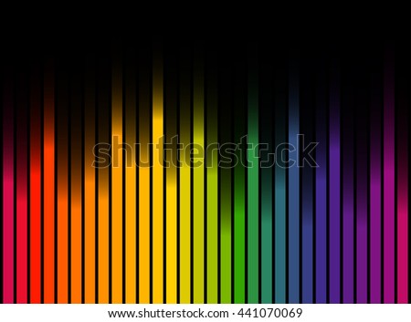 seamless digital equalizer stripes background with color gradient on black background