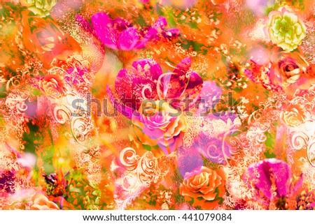 Flowers and texture of Leopard