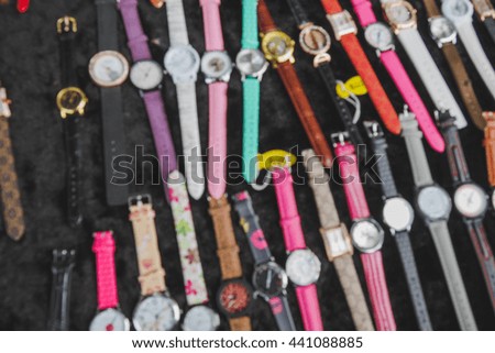 Many watch fashion for background, blurred