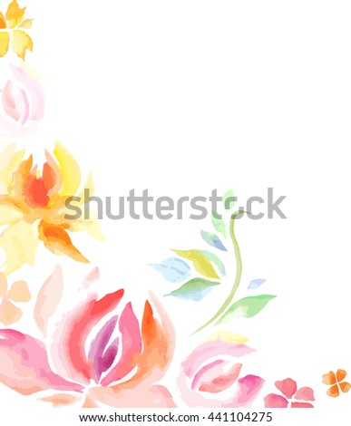 Watercolor corner decoration