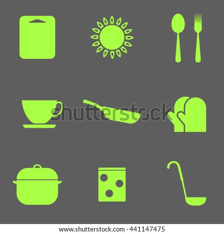 Kitchen Icon Set Design Elements