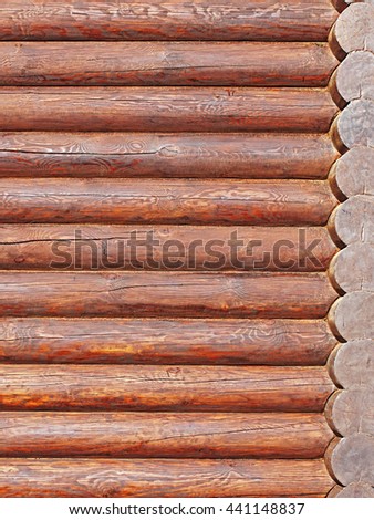 wall from mahogany logs