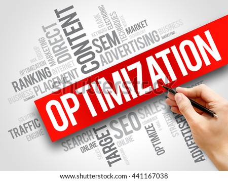 OPTIMIZATION word cloud, business concept