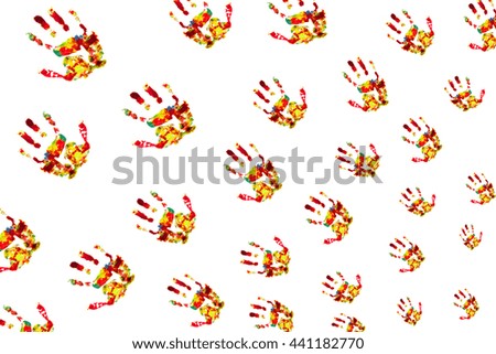 Multi-colored striped palm on isolated