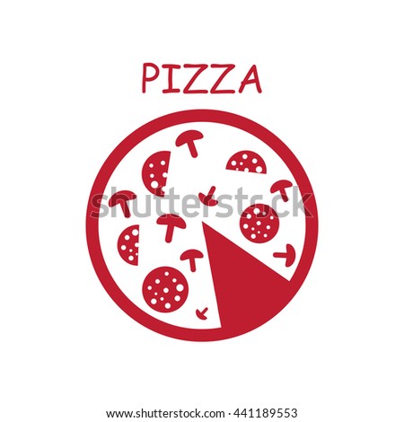 Pizza scoring .Vector icon.
