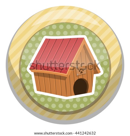 Doghouse colorful icon. Vector illustration in cartoon style