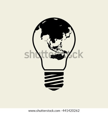 light from the surface of the globe on the lamp. eco concept