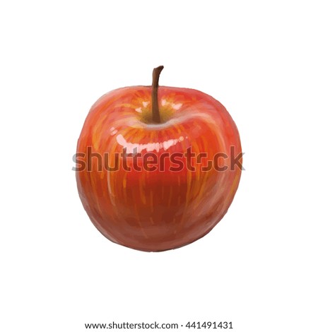Vector red apple isolated