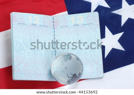 USA passport and the globe