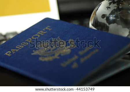 USA passport and the globe