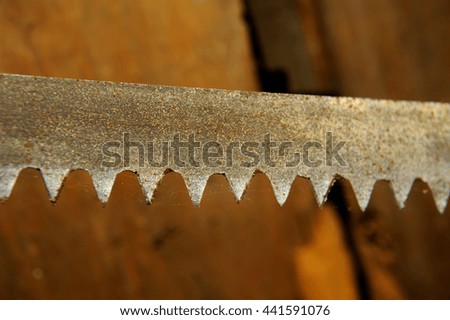 Closeup of rusty saw