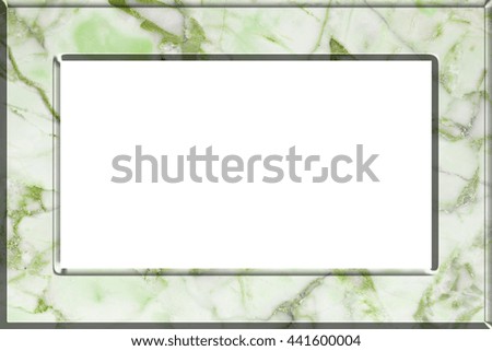 Marble picture frame isolated on white background, with clipping path