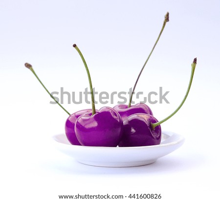 Sweet juicy cherry on a white background photo for micro-stock