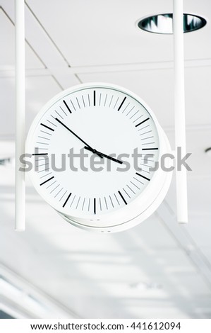 Public clock In a airport terminal