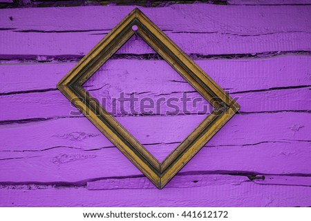 Background blank frame on old wooden wall