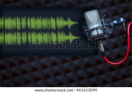 background for radio station and podcasters: professional microphone