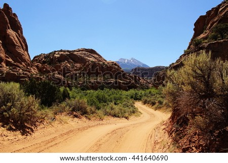 Dirt road near Moab Utah Royalty-Free Stock Photo #441640690