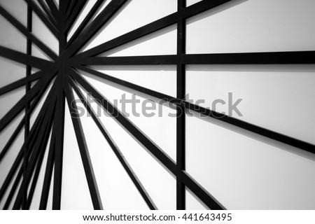 Black and white black line on wall background 
