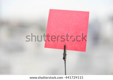 Mockup of pink paper note