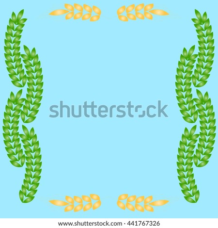 Floral and wheat ears borders design with copy space,
greeting card or template with space for text