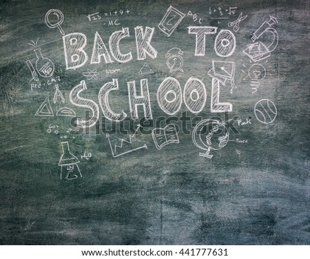 Freehand drawing Back to school on chalkboard
