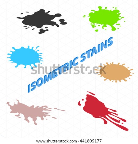 isometric stains.liquid stains isometric plane