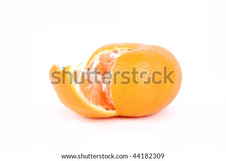 fresh juicy mandarine on a white background